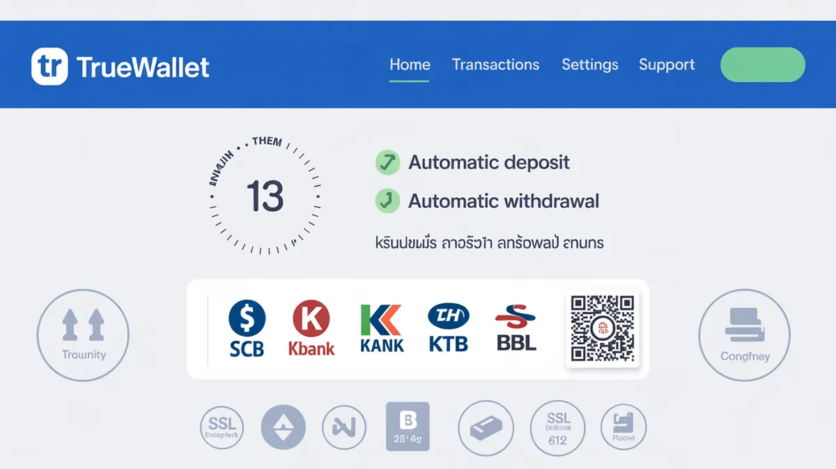 ระบบฝากถอนออโต้ ไม่มีขั้นต่ำ ทรูวอเลท ธนาคารครบทุกธนาคาร รวดเร็ว ปลอดภัย